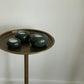 emerald marble candle-holder trio