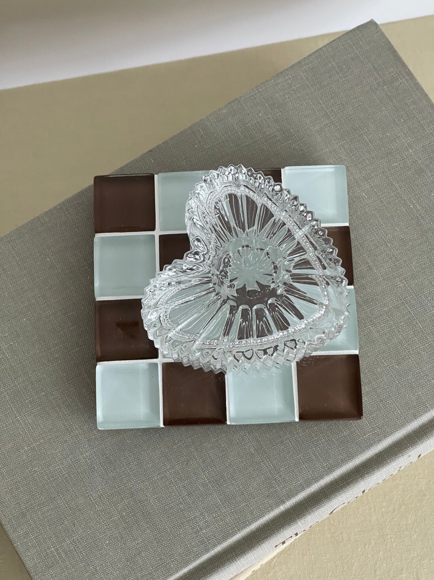 milk chocolate—glass tile coaster