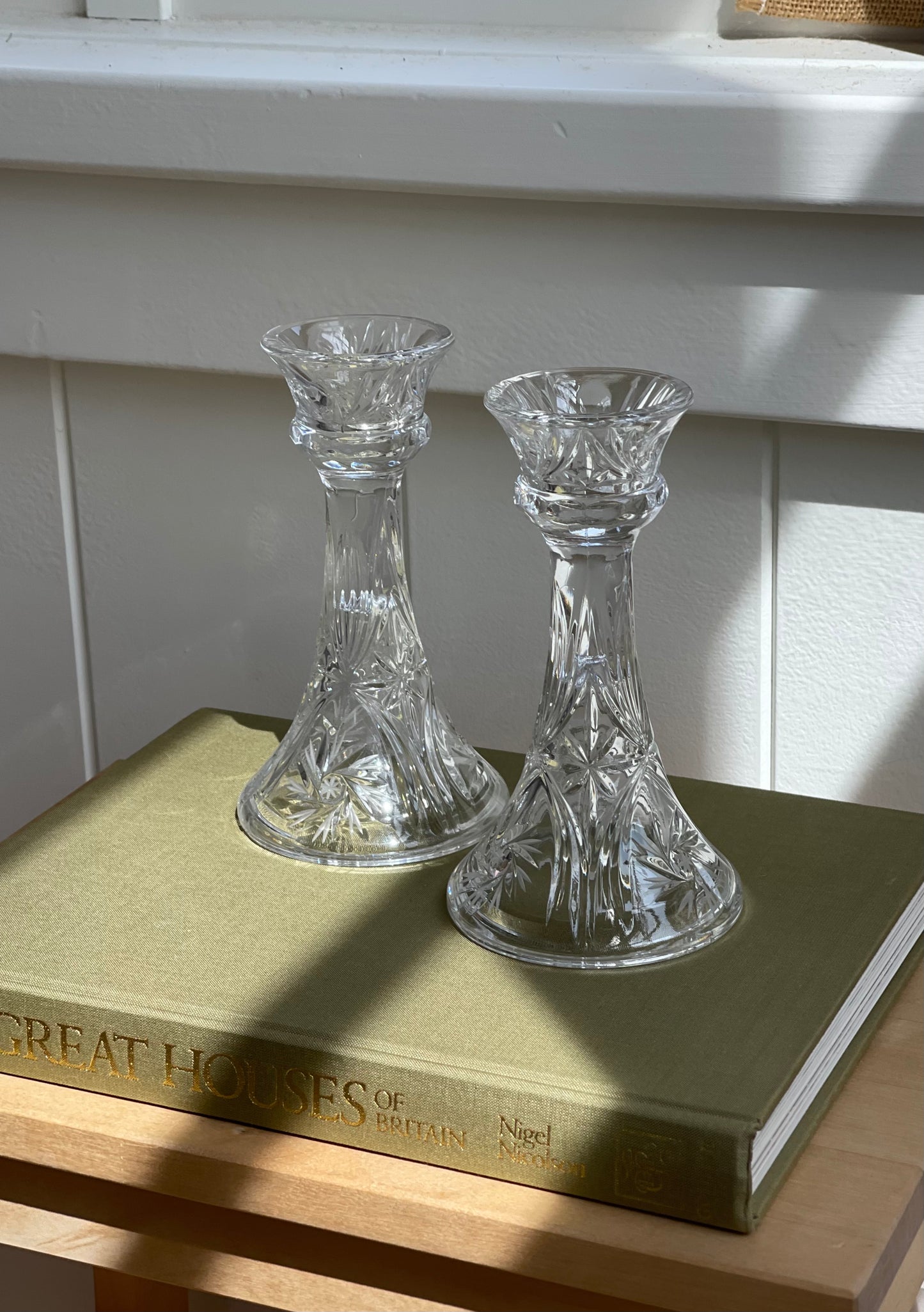 (vintage) crystal candlestick-holders