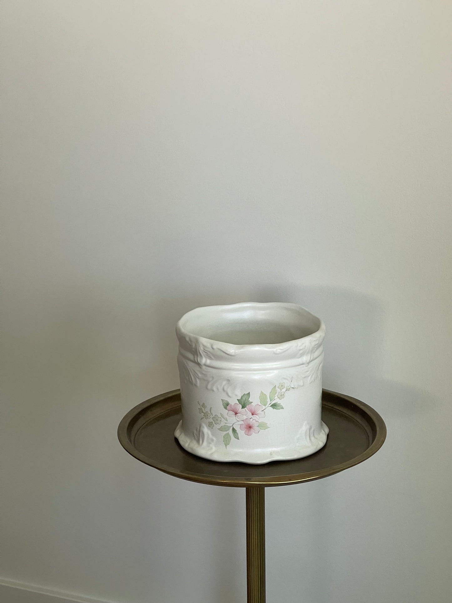 vintage, english floral ceramic plant pot