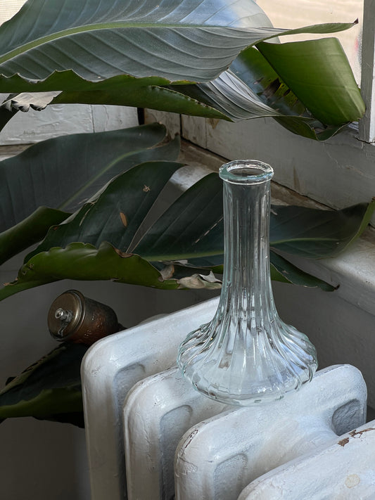 vintage, ribbed glass vase