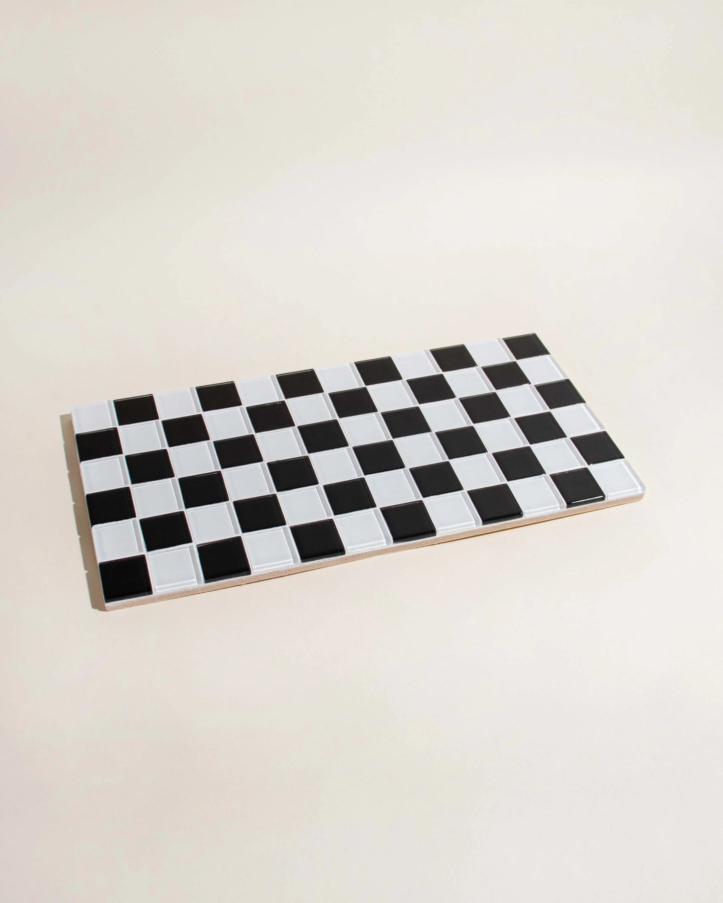 checkered—glass tile decorative tray