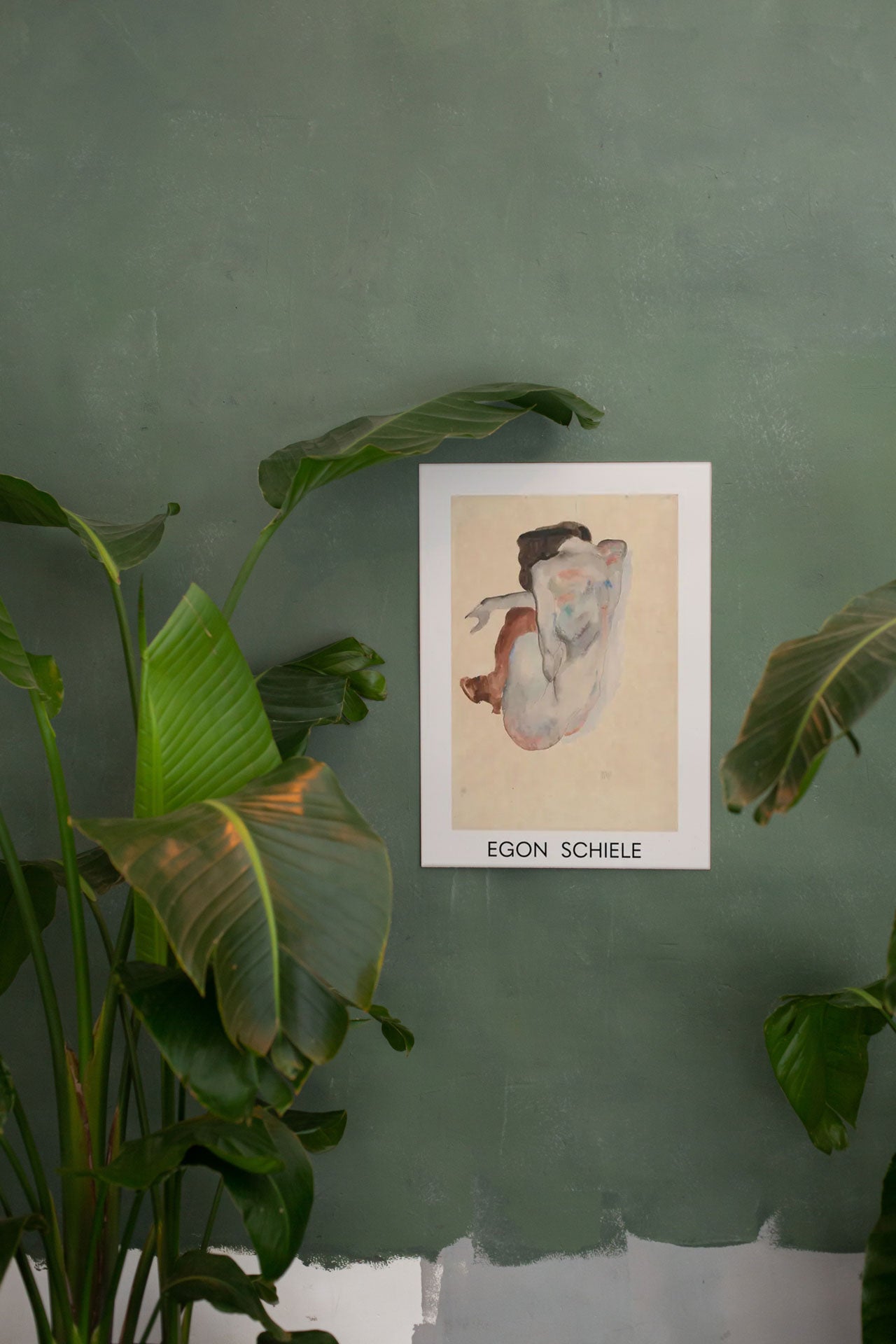 egon schiele, crouching woman | art print