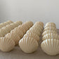 hand-crafted, scallop shell candle